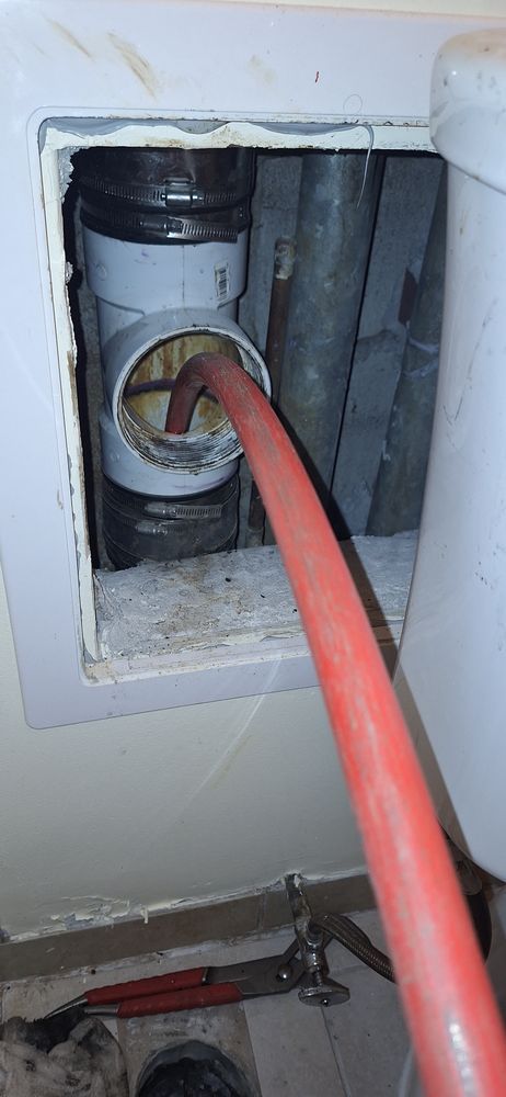 Hydrojetting sewer from cleanout station